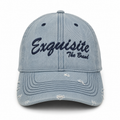 Exquisite Distressed Denim Dad Hat – Light Wash