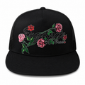 Exquisite Midnight Rose Script Flat Brim Snapback Hats
