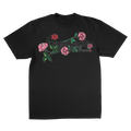 Exquisite Midnight Rose Vine Cotton-Polyester Blend Tees